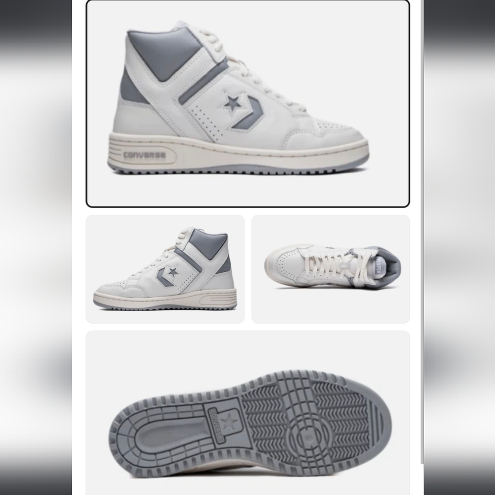 Converse White and Grey Weapon Vintage High Top